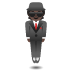 🕴🏿 person in suit levitating: dark skin tone display on Google